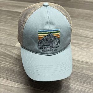 Eddie Bauer Snapback Hat Blue Gray‎ Workwear Mountain Hiking Outdoor Gorpcore